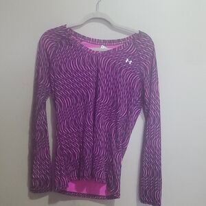 Under Armour Vibrant Pink and Black Patterned Top Size Medium